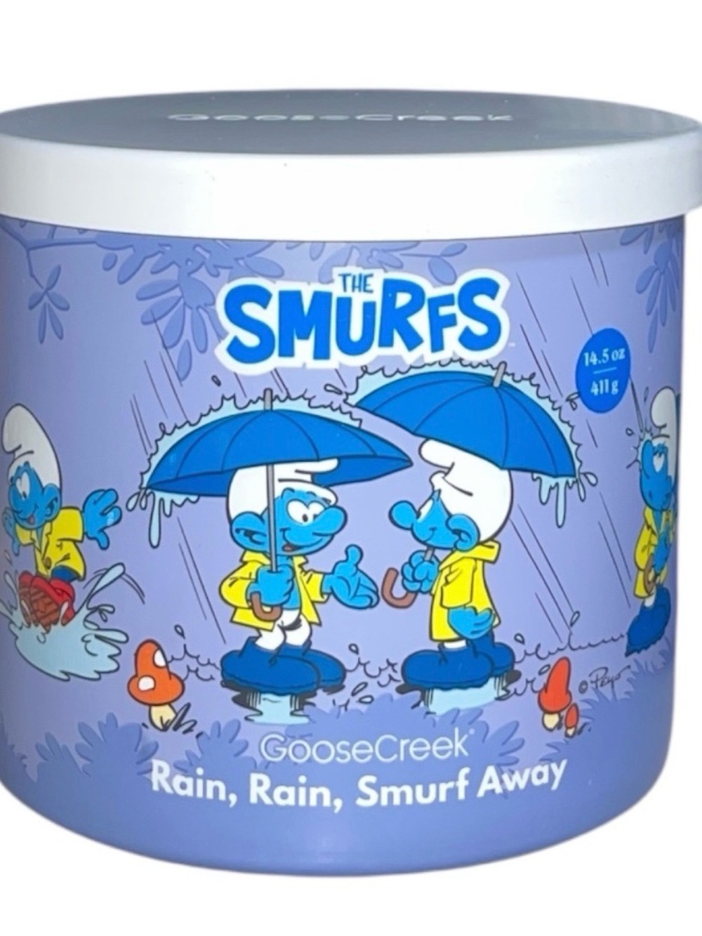 Goose Creek The Smurfs Rain, Rain, Smurf Away 3-Wick Candle, 14.5 oz - Picture 4 of 4